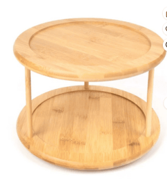 Better Homes & Gardens Kitchen Organizer Bamboo Turntable 2-Tier Spice Rack, 10.04 DIA x 6.89 in