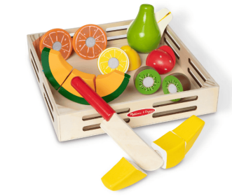 Melissa & Doug Cutting Fruit Set - Wooden Play Food Kitchen Accessory, Multi