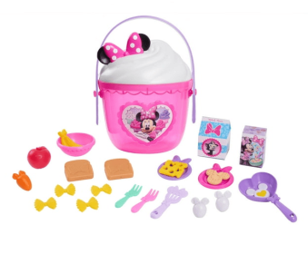 Disney Junior Minnie Mouse Fab Food Bucket, 25-Pieces, Pretend Kitchen Playset Baby and Toddler Toys