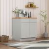 33"in W x 24"in D x 34.5"in H in Shaker Dove Plywood Ready to Assemble Kitchen Base Cabinet