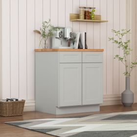 33"in W x 24"in D x 34.5"in H in Shaker Dove Plywood Ready to Assemble Kitchen Base Cabinet