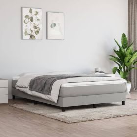 Box Spring Bed with Mattress Light Gray 59.8"x79.9" Queen Fabric