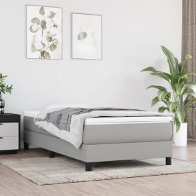 Box Spring Bed with Mattress Light Gray 39.4"x79.9" Twin XL Fabric