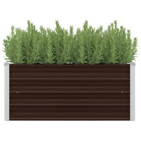 Garden Raised Bed Brown 39.4"x15.7"x17.7" Galvanized Steel