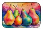 Colorful Pears Dish Drying Mat Absorbent Dish Drying Mat Pad for Kitchen Counter Dish Drainer Mat for Countertop, 14 x 21", Multicolor