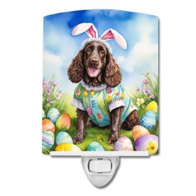 NEW American Water Spaniel Easter Egg Hunt Ceramic Night Light Compact, UL-Certified, Ideal for Bedroom, Bathroom, Nursery, Hallway, Kitchen, 6x4x3