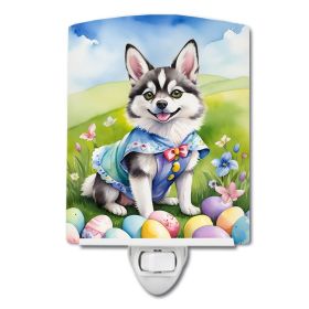 NEW Alaskan Klee Kai Easter Egg Hunt Ceramic Night Light Compact, UL-Certified, Ideal for Bedroom, Bathroom, Nursery, Hallway, Kitchen, 6x4x3