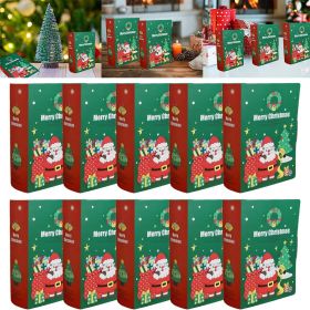 10 Pcs Christmas Candy Boxes Merry Christmas Santa Claus Xmas Tree Storybook Box Cookie Goodie Paper Treat Box for Christmas Gift Wrapping Holiday Par
