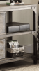Gorden Weathered Oak Finish & Antique Silver Metal TV Stand