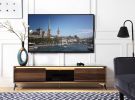 Raceloma Walnut & Chrome Finish TV Stand (w/ LED)