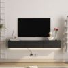 Floating TV Stand Wall Mounted with 16 Color LEDs,67" Modern TV Stand, Floating TV Cabinet Entertainment Center for 55 60 65 Inch TV,Black
