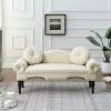 54"Width Modern Velvet Upholstered Loveseat Sofa Accent Bedside Entryway Bench Small Sofa 2 Seater Couch Settee for Living Room Bedroom Nail Head Trim