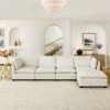 Convertible Sectional Sofa Couch with Ottoman, Cloud Couch 4 Seat L Shaped Sofa with Padded Armrests And ottoman .Cloud Sofa for Living Room