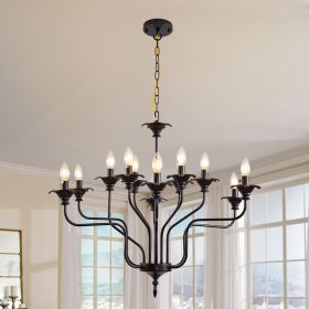 Black Modern LED Pendant Light Filament Ceiling Hanging Lamp for Kitchen Island Living Room Restaurant
