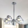 Chrome + translucent Modern LED Pendant Light Filament Ceiling Hanging Lamp for Kitchen Island Living Room Restaurant
