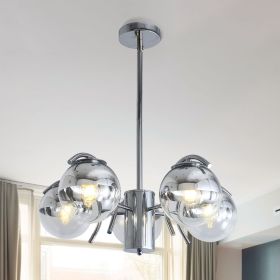 Chrome + translucent Modern LED Pendant Light Filament Ceiling Hanging Lamp for Kitchen Island Living Room Restaurant