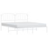 Metal Bed Frame without Mattress with Headboard White 72"x83.9"
