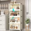 4 Tier Plastic Storage Bins with Lids 230QT, Stackable Storage Containers with Wheels, Folding Storage Boxes, Collapsible Storage Bins
