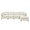 Convertible Sectional Sofa Couch with Ottoman, Cloud Couch 4 Seat L Shaped Sofa with Padded Armrests And ottoman .Cloud Sofa for Living Room