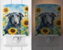 NEW Scottish Deerhound in Sunflowers Ceramic Night Light Compact, UL-Certified, Ideal for Bedroom, Bathroom, Nursery, Hallway, Kitchen, 6x4x3
