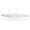 Metal Bed Frame without Mattress with Headboard White 72"x83.9"