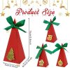 20PCS Christmas Candy Boxes 4 Styles Christmas Treat Gift Boxes Cute DIY Paper Box with Ribbon Triangle Sweet Boxes for Birthday Christmas Party Suppl
