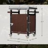 Outdoor Grill Cart with Stainless Steel Tabletop, Storage, Patio Kitchen Island with Wheels, Hooks, and Spice Rack, Waterproof Outdoor Grill Table
