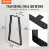 VEVOR 16 inch Trapezoid Steel Table Legs, Replacement Furniture Legs Set of 2 for DIY Coffee Tables, Modern Desks, Bench, Night Stands, Sofa