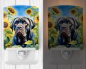 NEW Neapolitan Mastiff in Sunflowers Ceramic Night Light Compact, UL-Certified, Ideal for Bedroom, Bathroom, Nursery, Hallway, Kitchen, 6x4x3
