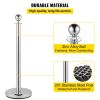 VEVOR 4PCS Stainless Steel Stanchion Posts Queue, Red Velvet Ropes Silver, 38In Rope Barriers Queue Line Crowd Control Barriers for Party Supplies