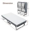 Folding Bed with Mattress, SPortable Foldable Bed with Storage Cover, SRollaway Bed for Adults with Memory Foam Mattress and Metal Frame