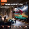 VEVOR Projector Screen Fixed Frame 130inch Diagonal 16:9 Movie Projector Screen 4K HD with Aluminum Frame Projector Screen Wall Mounted for Home Theat