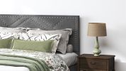 Full Size Bed Frame with Storage Headboard, Metal Platform Bed No Noise, Mattress Foundation Strong Metal Slats Support No Box Spring Needed