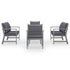 5 Piece Garden Lounge Set with Cushion Solid Acacia Wood Gray