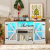 1PC 59 Inches Media Console Table with 3-Level Shelves and 22 Dynamic Modes
