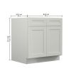 33"in W x 24"in D x 34.5"in H in Shaker Dove Plywood Ready to Assemble Kitchen Base Cabinet