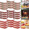 36Pcs Christmas Food Tray Santa Claus Snowflake Plates Xmas Snack Popcorn Paper Trays for Christmas Dinner Winter Party Supplies