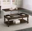 Modern Traditional Style Cocktail Table Lift Top Storage Shelf Espresso Finish Living Room Furniture 1pc