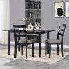 Farmhouse Style Dining Chairs Set of 2, Wooden Kitchen Chairs, Solid Wood Legs, High Ladder Back, Non-Slip Foot Pads, Sturdy Design