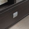 TV Stand Cabinet with curved legs one drawers on metal glides metal square handle modern design divided shelf two cubbies