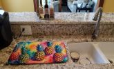 Colorful Pineapples Dish Drying Mat Absorbent Dish Drying Mat Pad for Kitchen Counter Dish Drainer Mat for Countertop, 14 x 21", Multicolor