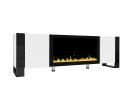 ON-TREND Modern TV Stand with 34.2" Non-heating Electric Fireplace, High Gloss Entertainment Center with 2 Cabinets, Media Console for TVs up to 78"