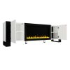 ON-TREND Modern TV Stand with 34.2" Non-heating Electric Fireplace, High Gloss Entertainment Center with 2 Cabinets, Media Console for TVs up to 78"