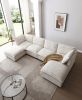 130" Inch Modular Sectional Sofa, Linen Fabric Couch Set with Convertible Ottoman,U shaped sofa,comfortable,Freely Combinable Sofa for Living Room