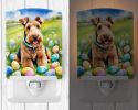 NEW Airedale Terrier Easter Egg Hunt Ceramic Night Light Compact, UL-Certified, Ideal for Bedroom, Bathroom, Nursery, Hallway, Kitchen, 6x4x3