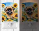 NEW Brussels Griffon in Sunflowers Ceramic Night Light Compact, UL-Certified, Ideal for Bedroom, Bathroom, Nursery, Hallway, Kitchen, 6x4x3
