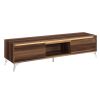 Raceloma Walnut & Chrome Finish TV Stand (w/ LED)