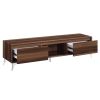 Raceloma Walnut & Chrome Finish TV Stand (w/ LED)