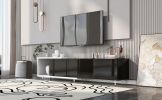 U-Can 70.1''-100'' Modern Stylish TV Stand TV Cabinet for 80+inch TV, White+Black, (Old SKU:WF299723AAB) Date of Expected Arrival: 11.25