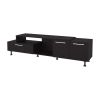 FM FURNITURE Liberty Entertainment Center with Drop-Down Door. Adjustable Legs. Open Storage. and Two Side Cabinets. Wengue